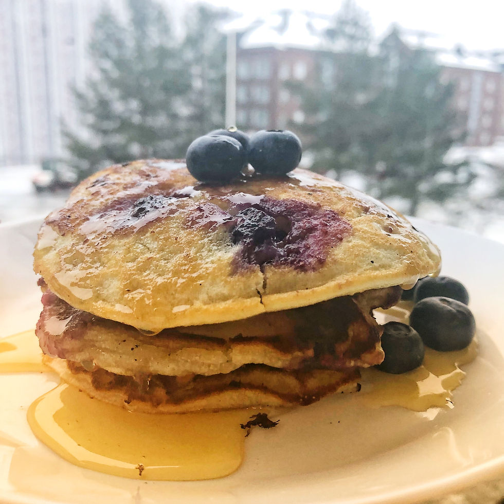 Vegan Blueberry Fluffy Pancake