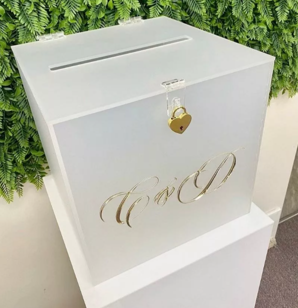 Miniatura: Caixa Urna Cofre Pix Casamento Noivos Personalizada Acrílico  Luxo