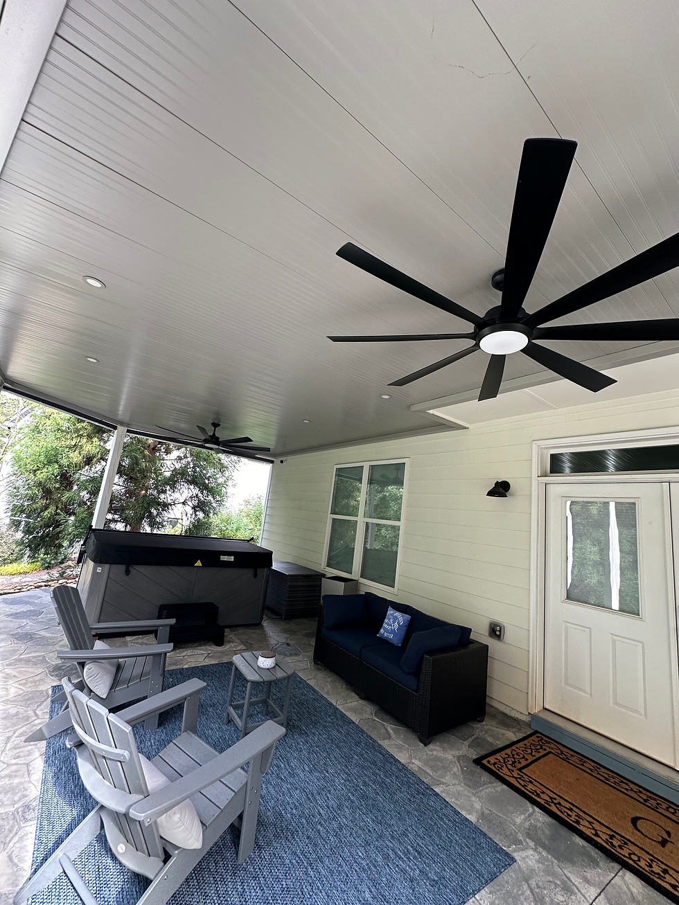 Gray Beadboard Undercover Systems Waterproof Under-Deck Ceiling