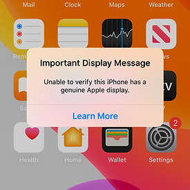 iPhone screen repair notification