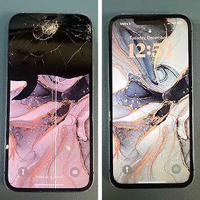 before and after of an iphone screen repair
