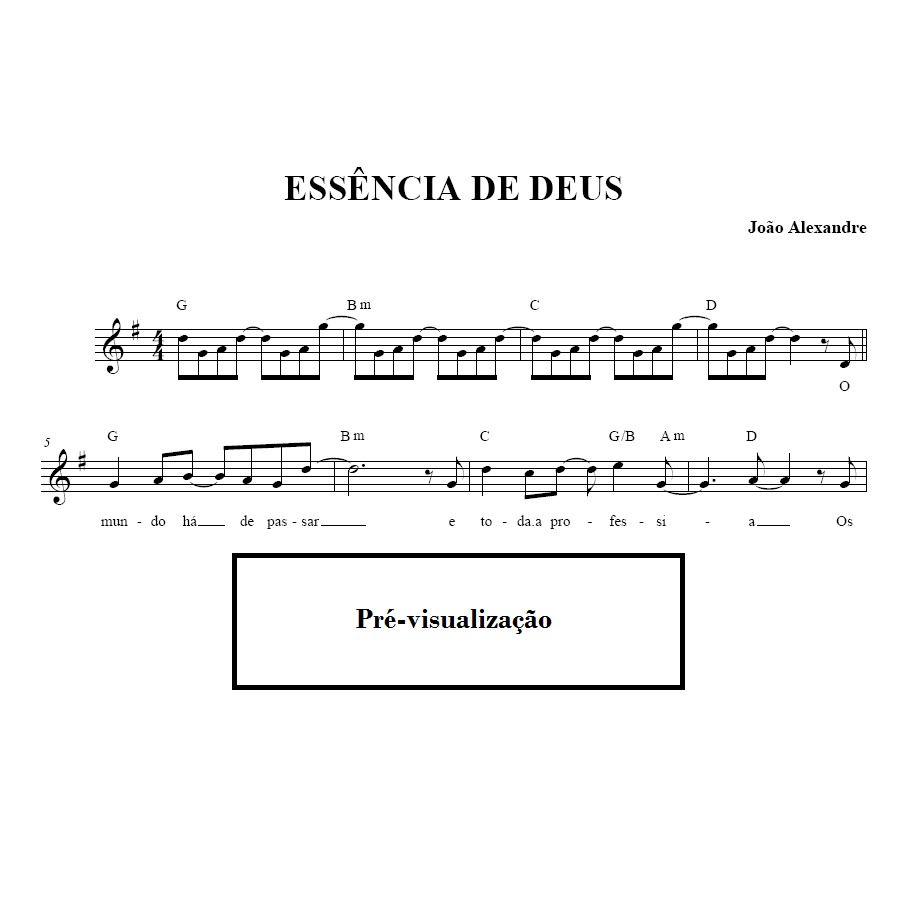 partitura para teclado da musica ESSÊNCIA DE DEUS - João Alexandre sheet music