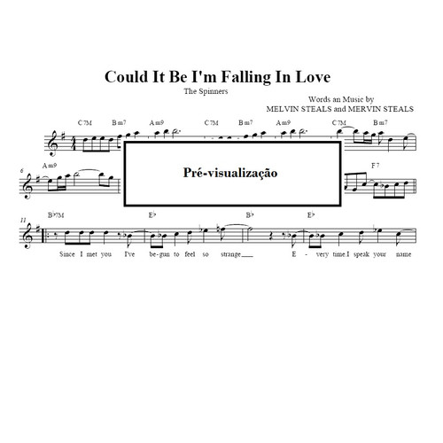 Could it be I'm falling in Love The Spinners (PARTITURA)