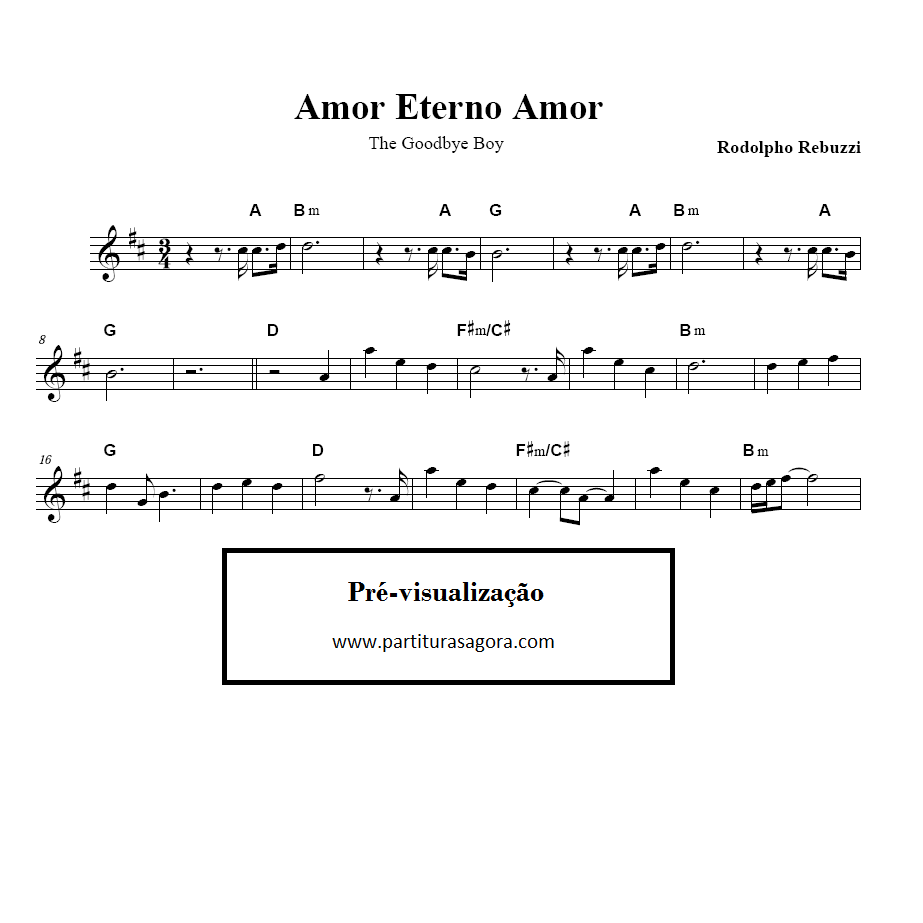 AMOR ETERNO AMOR - The Goodbye Boy (PARTITURA)