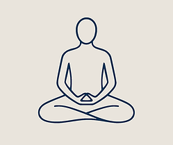 Illustration minimaliste d’une personne assise dans une posture de respiration guidée pour retrouver le calme et revenir à la présence