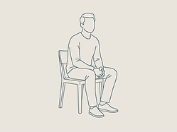 Minimalist illustration of a person sitting quietly in reflection and reconnecting with presence in a calm space
