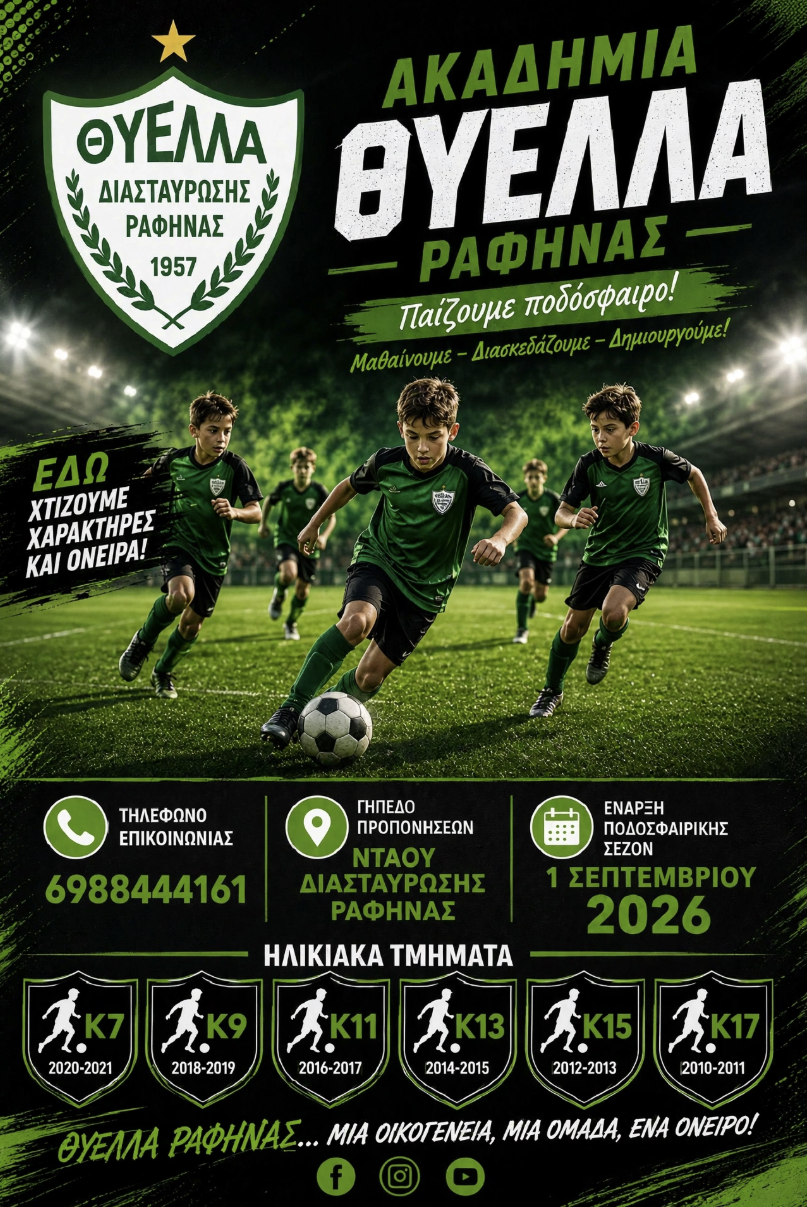 ⚽🟢⚫ Ξεκινά η νέα σεζόν στην Ακαδημία της Θύελλας Ραφήνας!