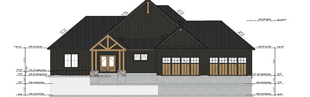 Timbers Hideaway model home front drawing