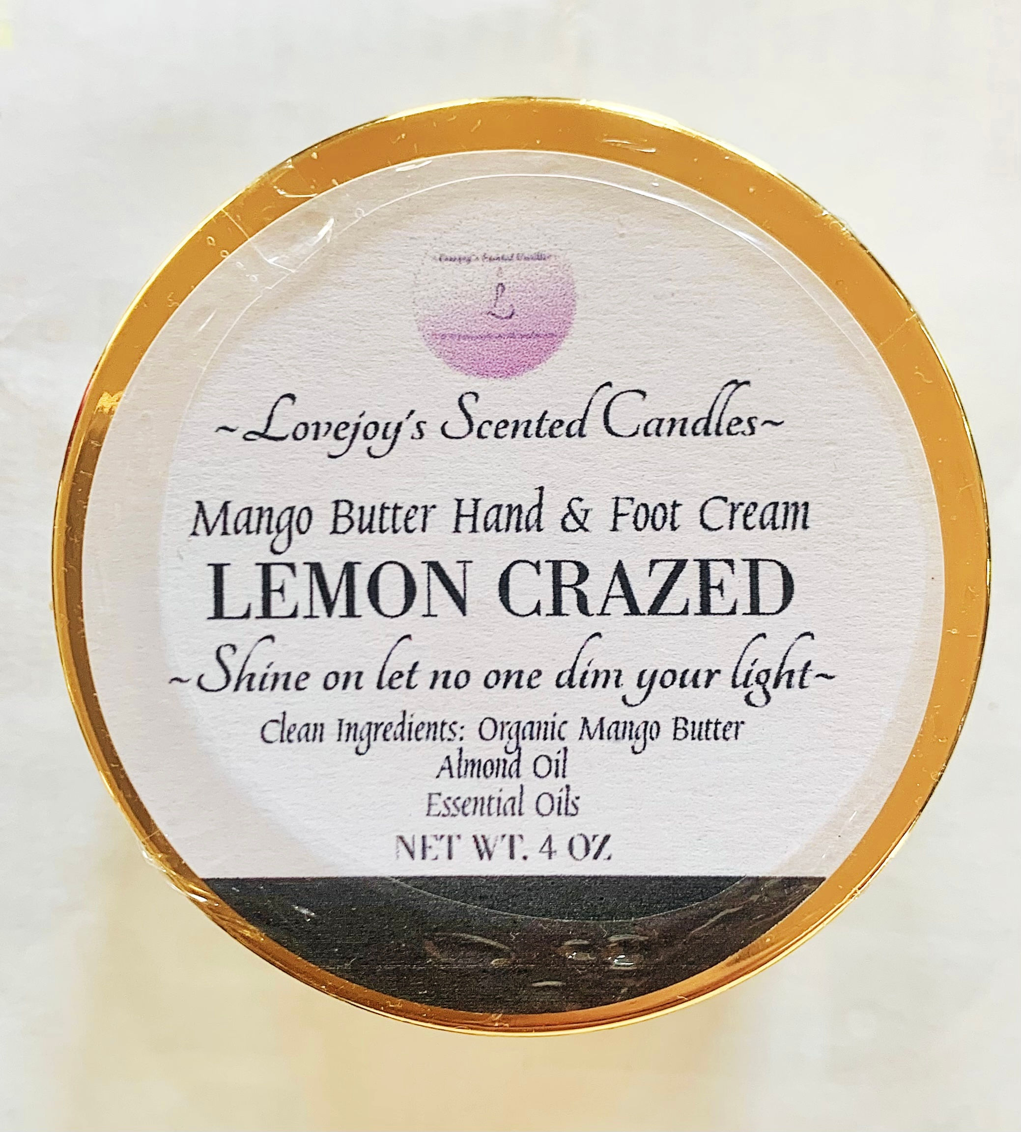 4 oz Lemon Crazed Organic Whip Mango Butter Cream