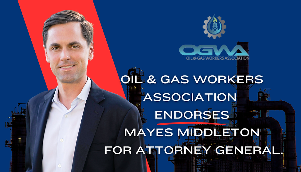 OGWA endorses Mayes Middleton for Texas Attorney General