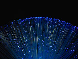 Luzes azuis de fibra óptica