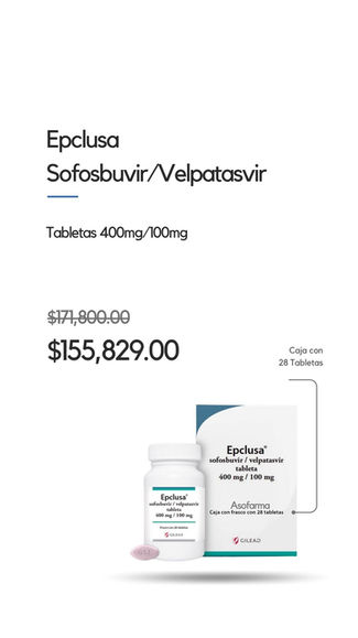 Epclusa Sofosbuvir/Velpatasvir 400mg/100mg Tabletas