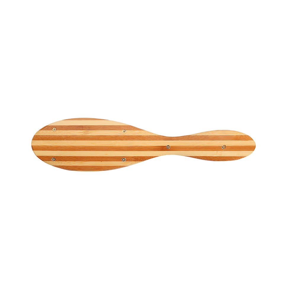 Bass Brushes Shine & Condition Hairbrush Natural Boar Bristles Natural Bamboo Handle Oval Striped