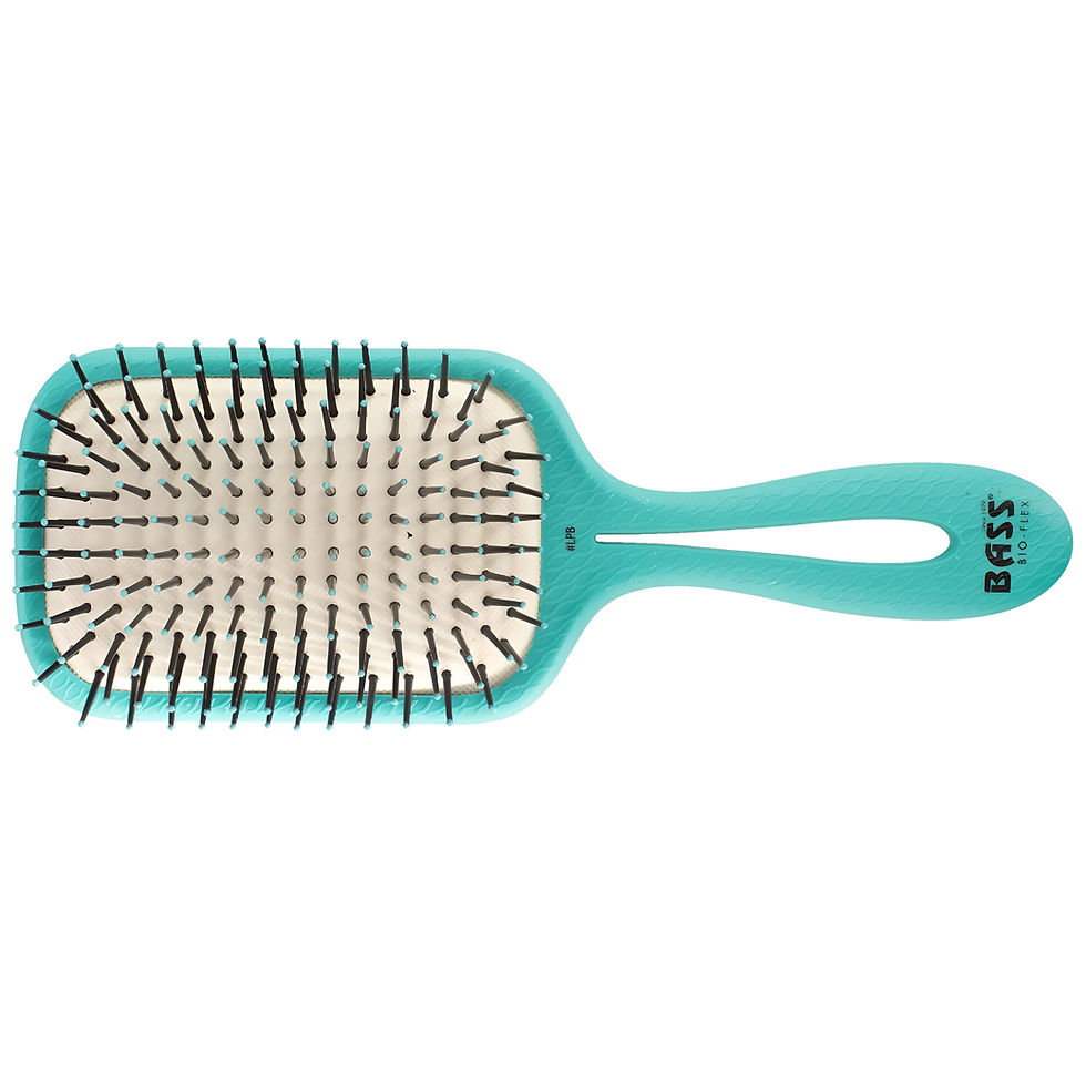 Bass Brushes BIO-FLEX Styler Style & Detangle Hairbrush Nylon Pin Pure Plant Fiber Handle Medium Paddle Teal