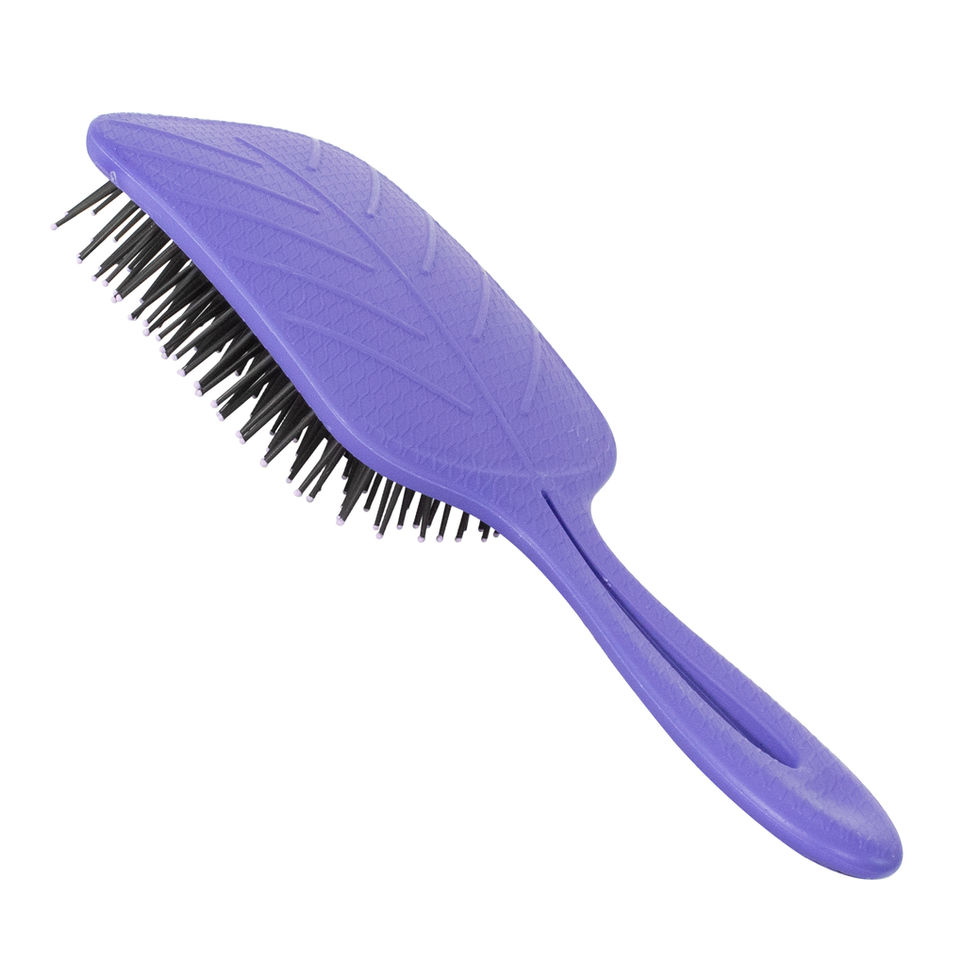 Bass Brushes BIO-FLEX Styler Style & Detangle Hairbrush Nylon Pin Pure Plant Fiber Handle Medium Paddle Purple