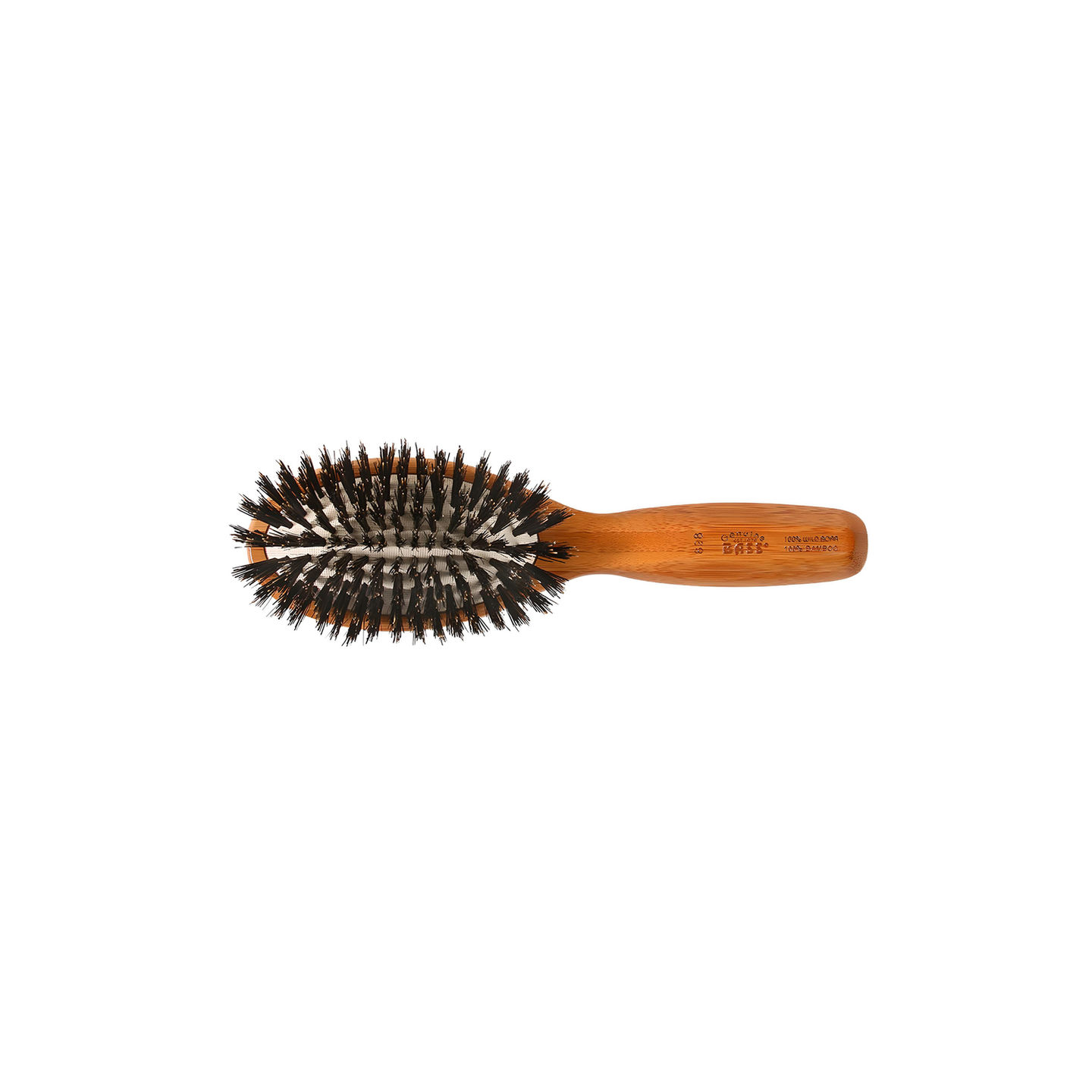 Bass Brushes Shine & Condition Hairbrush Boar Bristles Natural Bamboo Handle Small Oval