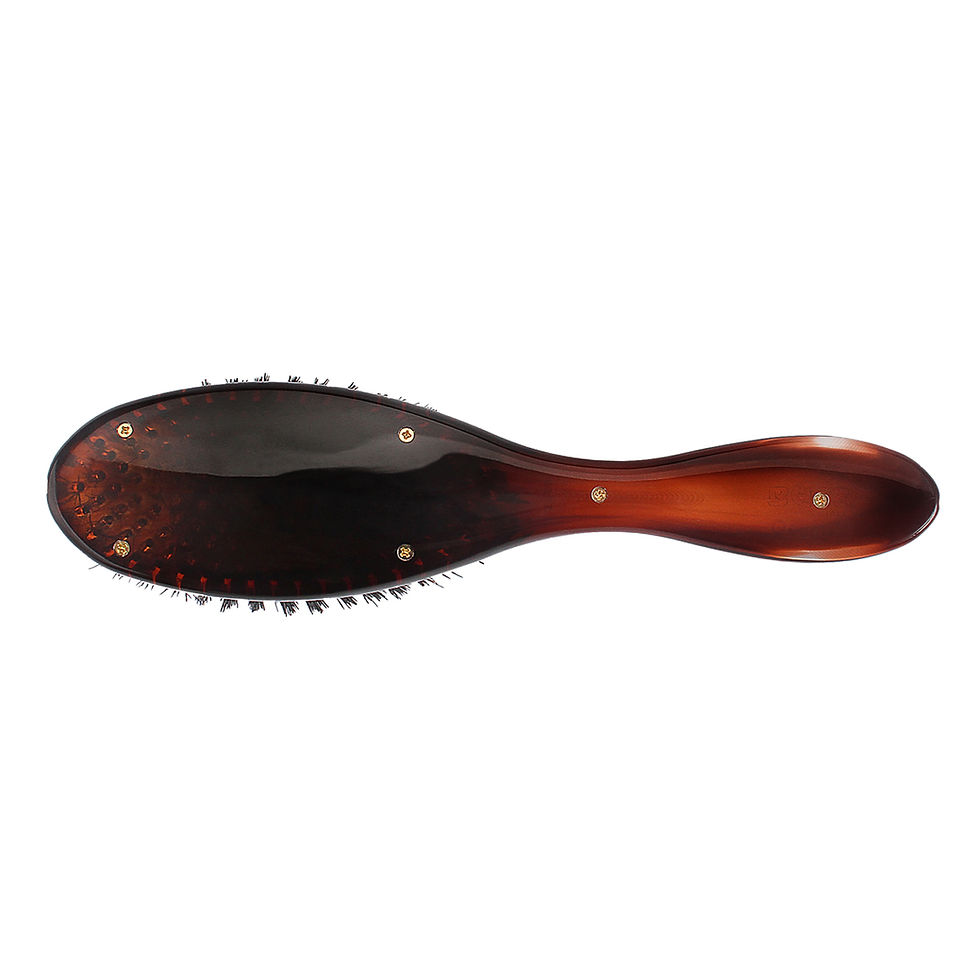 Bass Brushes Imperial Series Shine & Condition Hairbrush Natural Boar Bristles Acrylic Handle Oval Tortoise Shell