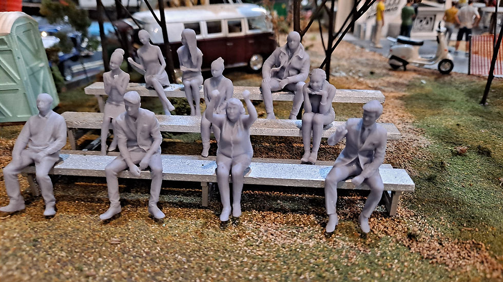 Thumbnail: 1/32 Scale Slot Car Track Figures - 10 Seated Spectators