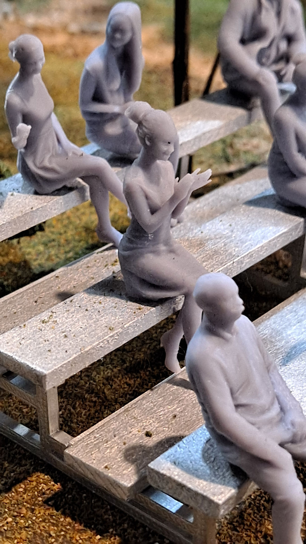 Thumbnail: 1/32 Scale Slot Car Track Figures - 10 Seated Spectators