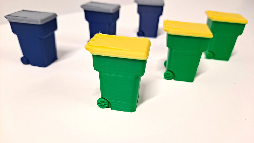 Thumbnail: 1/32 Scale Recycle and Garbage Carts- Set of 6