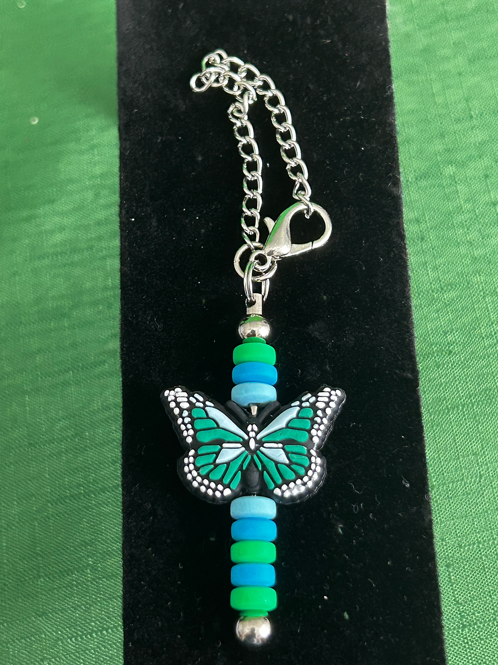 butterfly with blue and green cup accessory