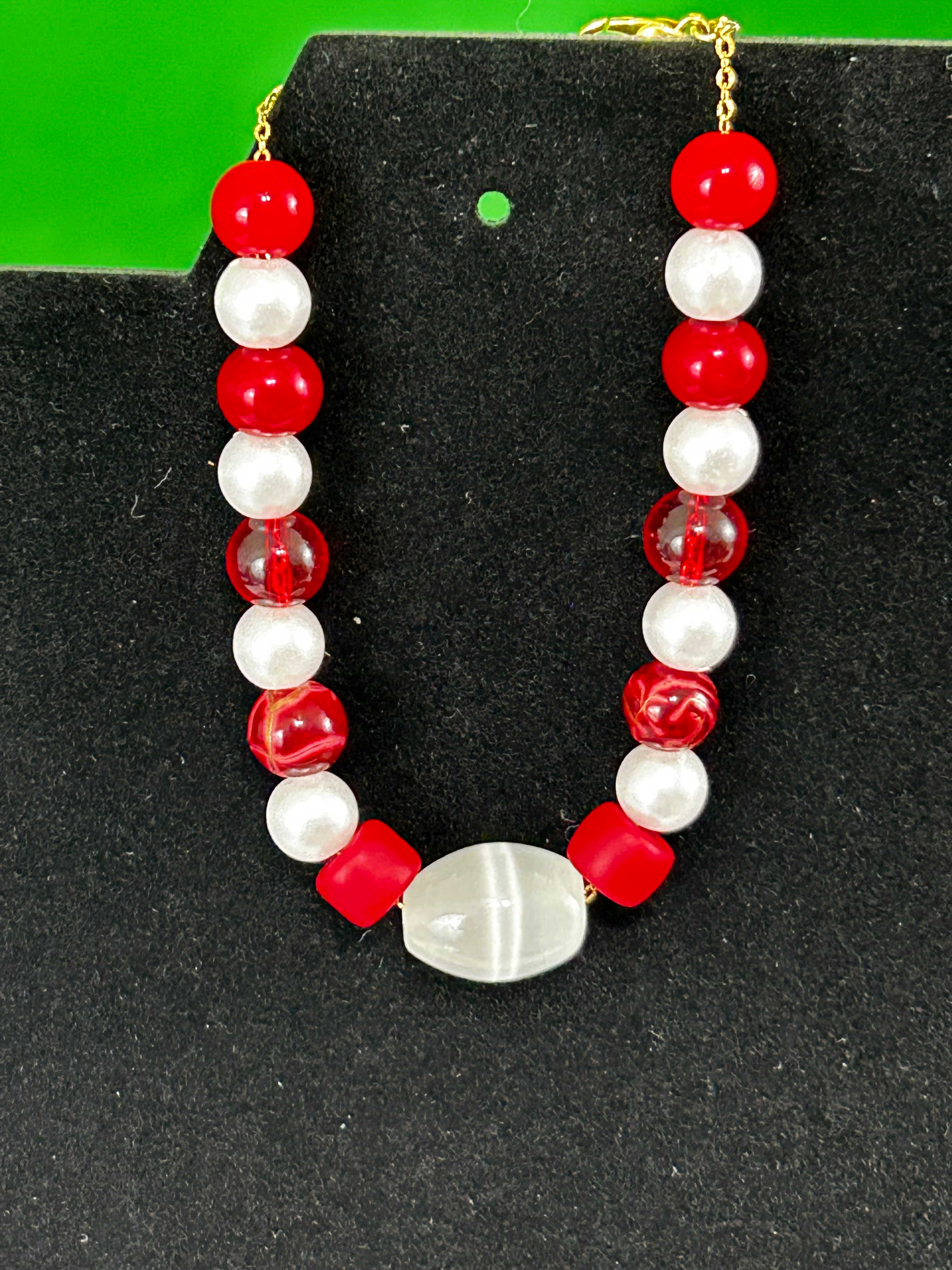 Crimson and White Bracelet 
