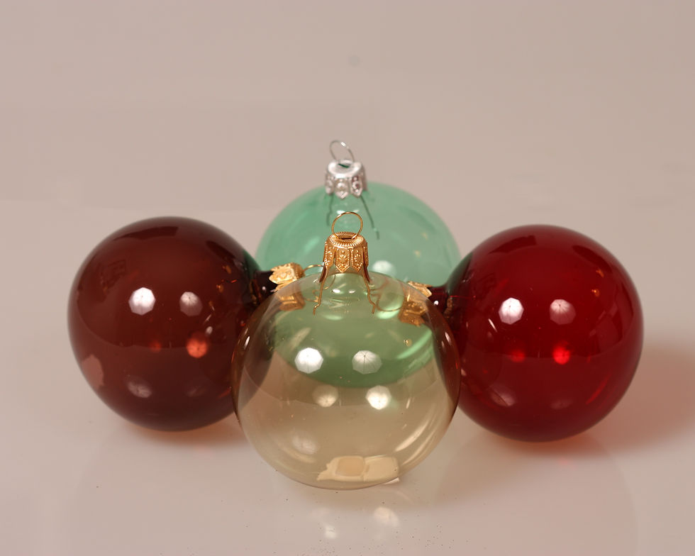Miniaturebillede: Glaskugle klar grøn  7 Cm. 4 Stk.