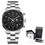 Thumbnail: Cheetah watch waterproof stainless steel business timepiece with chronograph gray with box