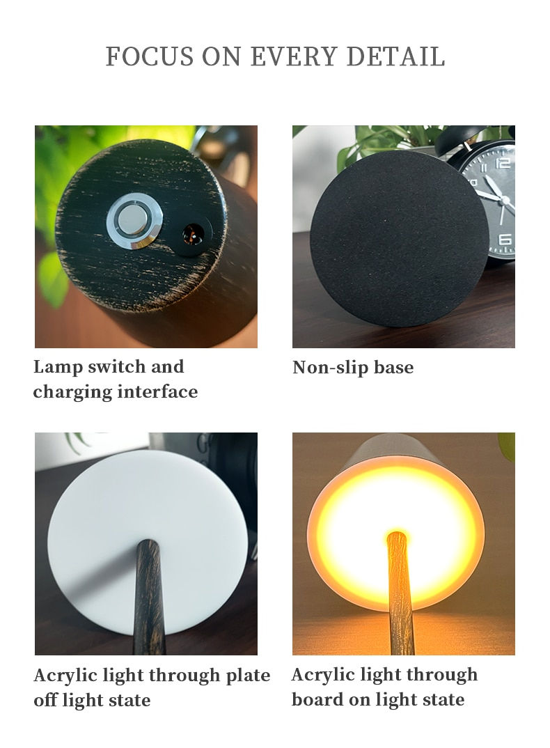 Modern Rechargeable LED Desk Lamp - Sleek Table Lamp for Contemporary Spaces