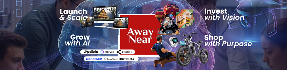 awaynear digital business, ai tools, ventures and shop products