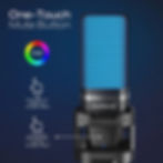 zealsound streaming and recording microphone for podcast, youtube and gaming one touch button functionality