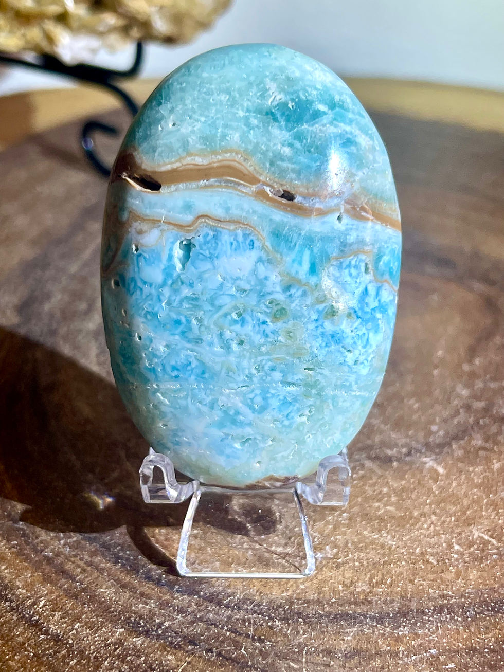 Blue Aragonite Palm Stone