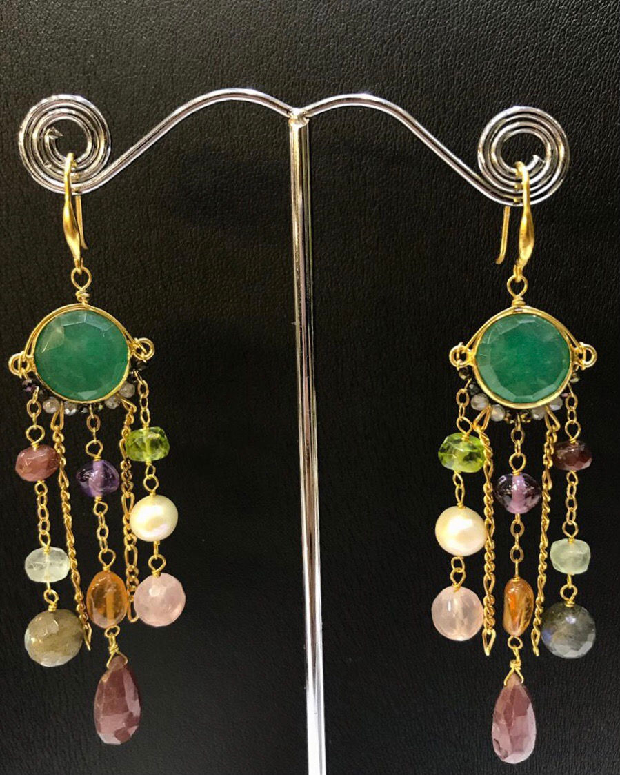 Mix Gems Dangle Earrings