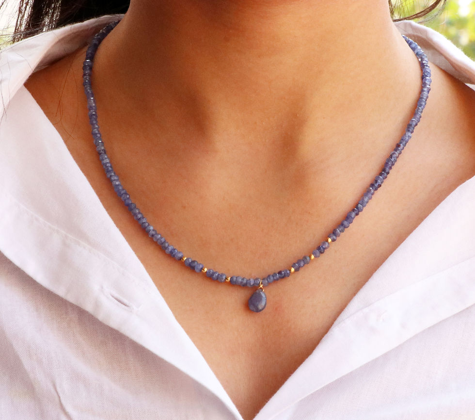 Tanzanite Beaded Necklace