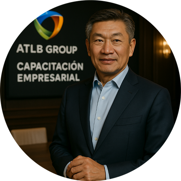Alejandro Kasuga impartiendo capacitación empresarial en ATLB Group sobre liderazgo y calidad total en México