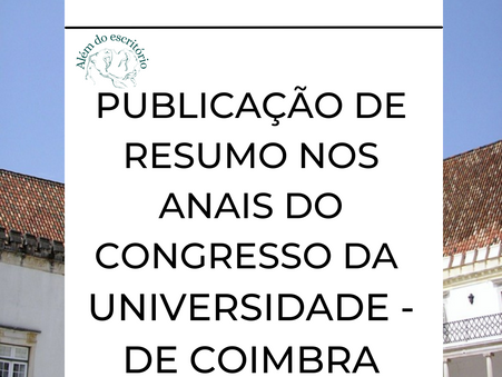 Publicação de resumo na Universidade de Coimbra