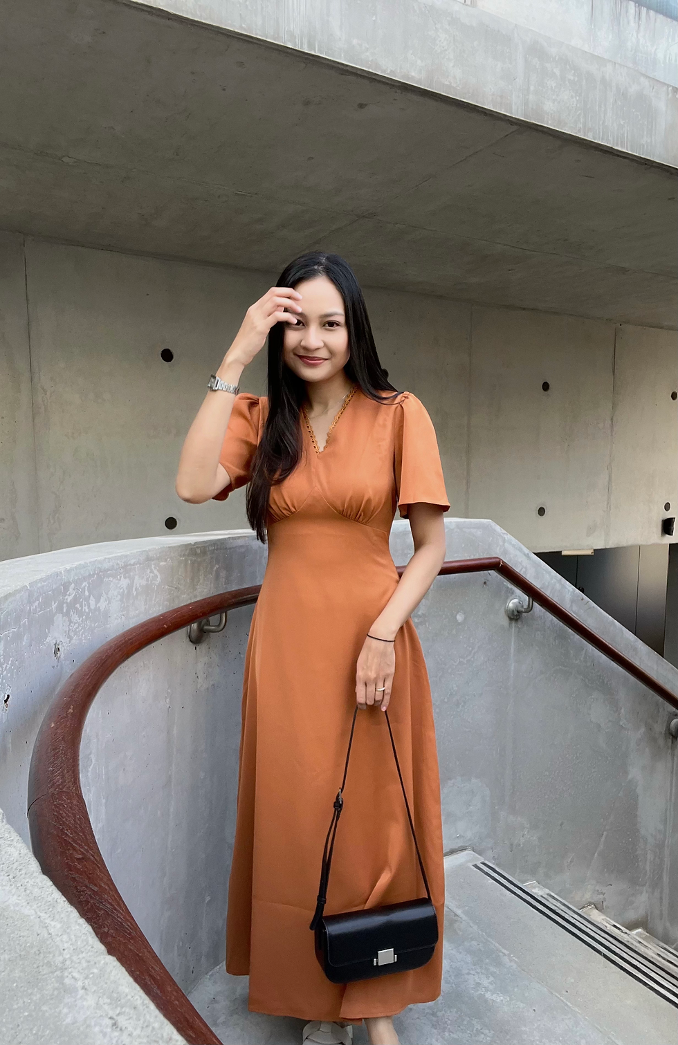 Thumbnail: Alyn Dress- Burnt Orange