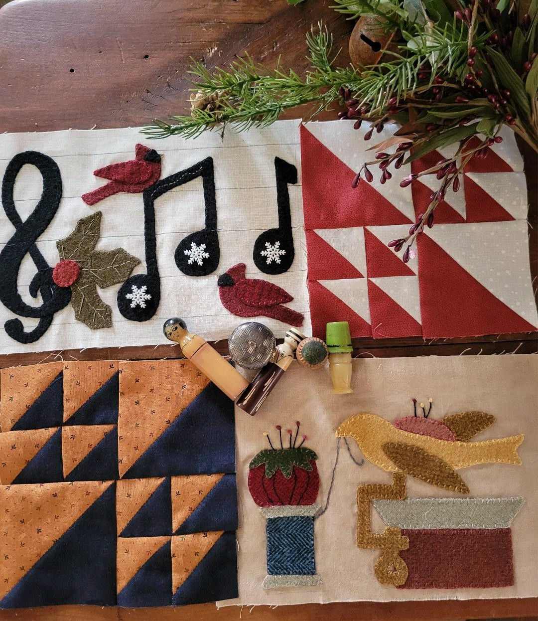 Double Trouble - 2 by 2 - Stitching Among Friends Block 2