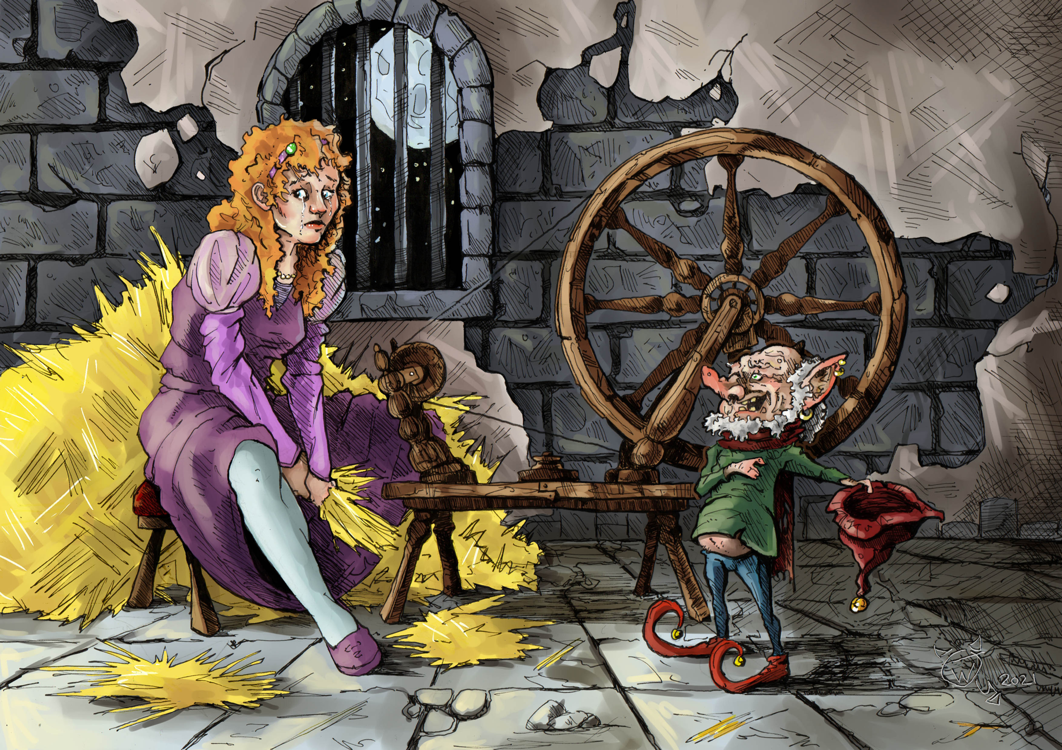 Grimm's Fairy Tales - Rumpelstiltskin Makes An Offer - A4 Print