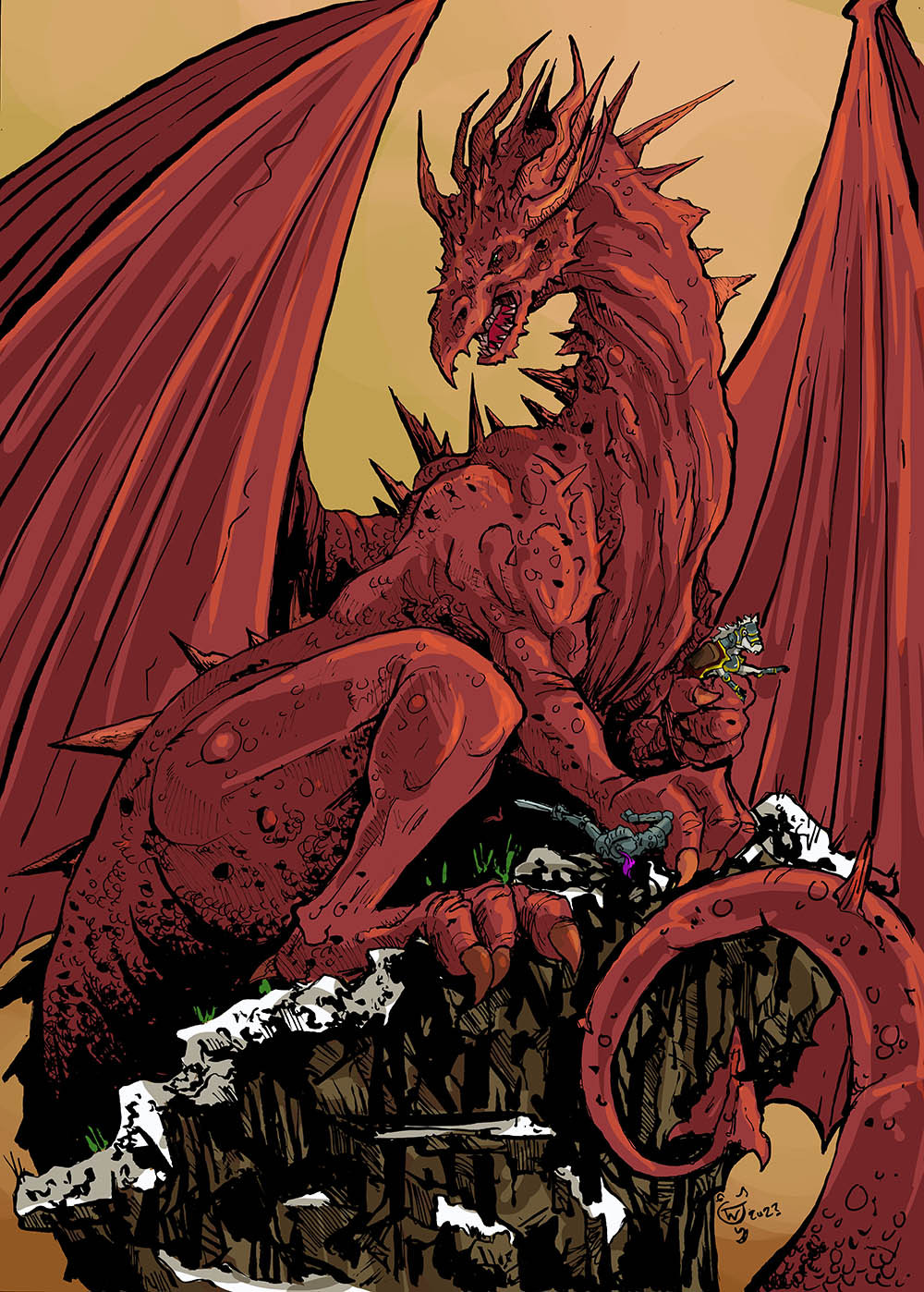 Big Red Dragon - A4 Print
