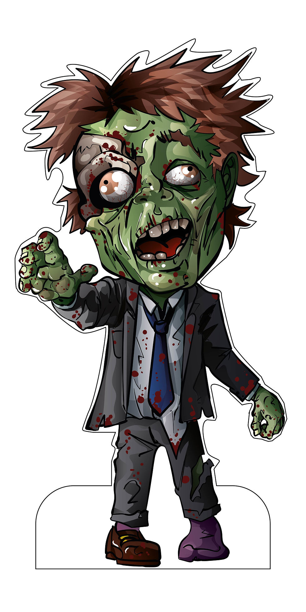 Thumbnail: Cartoon Zombie Full Life Size Printable Digital Vector Illustration (PDF)