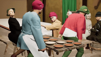 Peiter Bruegel painting of A Peasant Wedding recreated in virtual reality