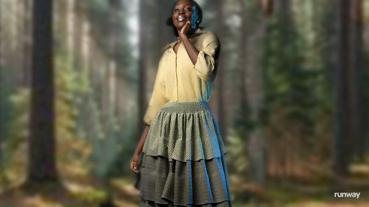 A dress with flowing fabric, gently blowing in a soft breeze, with subtle movement and nat
