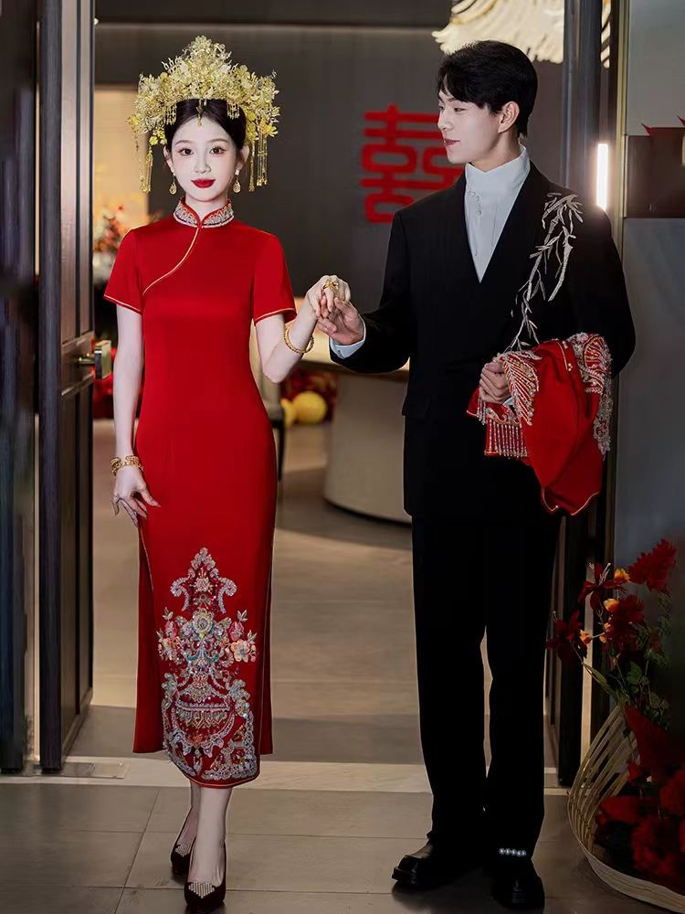 Thumbnail: 77029 New Chinese Style Xiuhe Suit Bride Wedding Dress  Style Marriage Engagemen