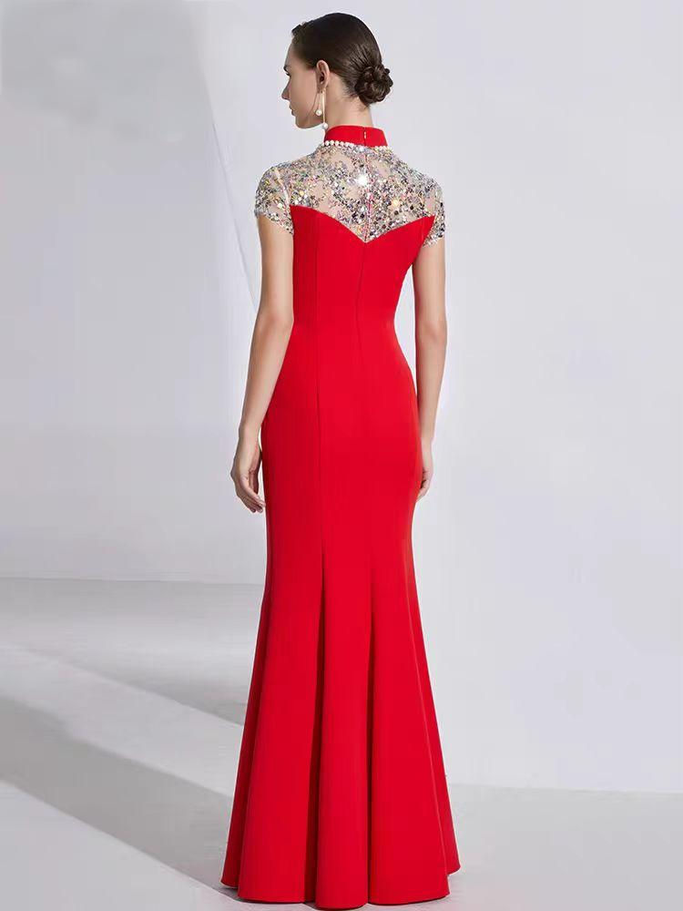 Thumbnail: 11438 Creative Fox Evening Dress  High-End Sense Banquet Toast Dress, Bride's Re