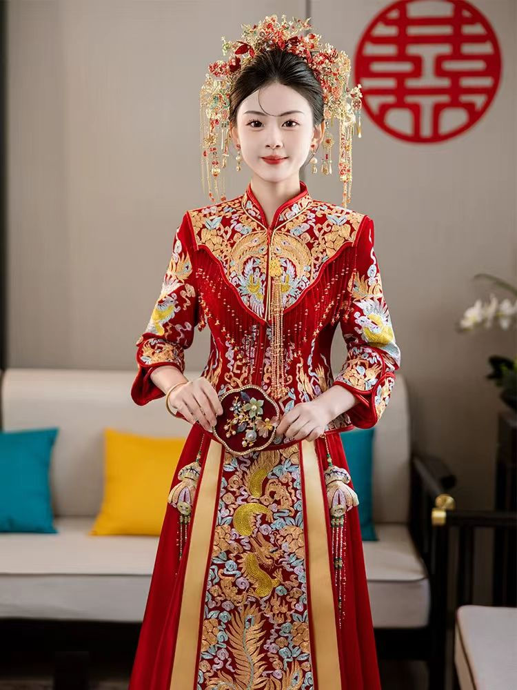Thumbnail: 55010 Luxury Embroidered Wedding Dress  Style, Neo-Chinese Xiuhua Bridal Gown, E