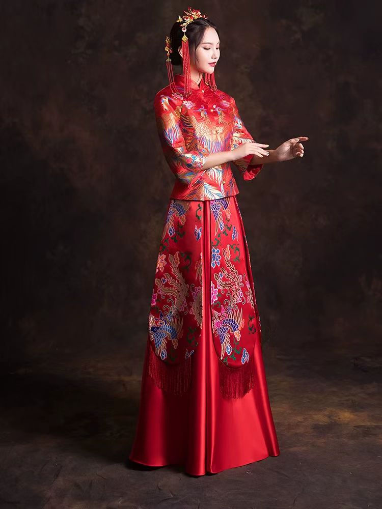 Thumbnail: 88027 Xiuhe Dress Bride  Style Homecoming Banquet Gown, Slim-fit Chuge Dress, Dr