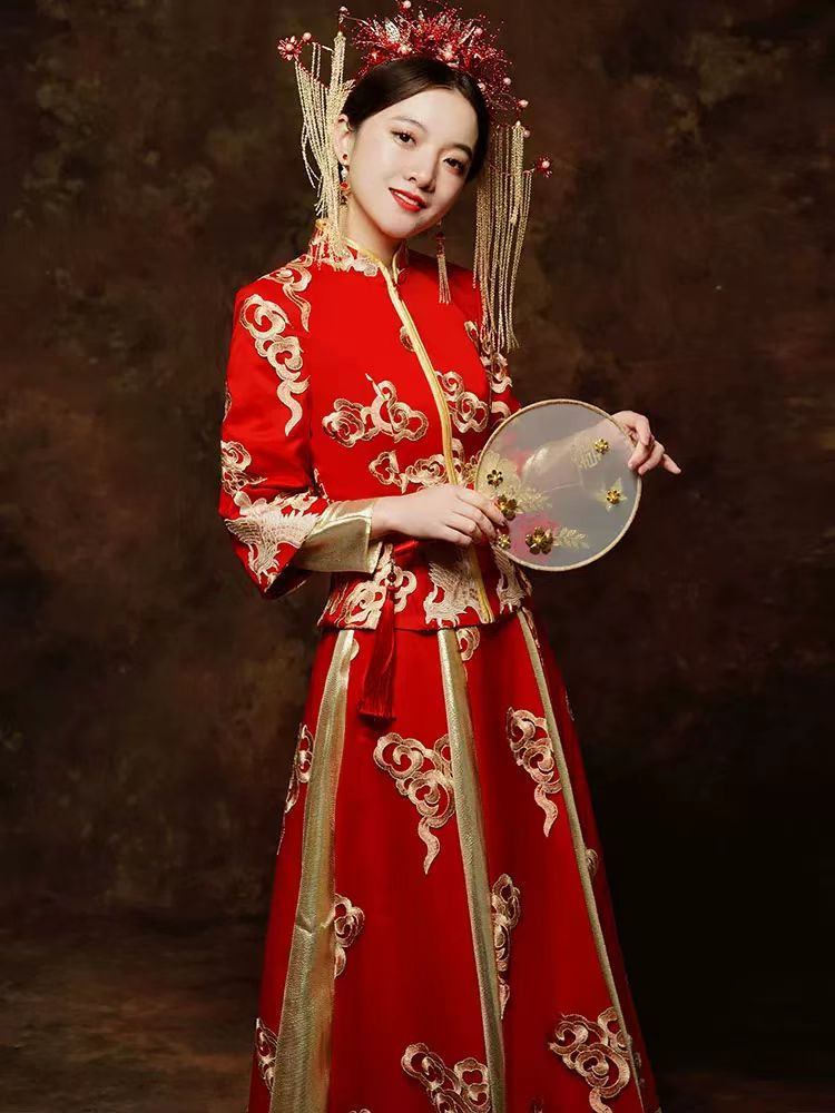 Thumbnail: 88025 New Style Xiuhe Suit Wedding Dress, Exit Outfit, Dragon and Phoenix Kwa, C
