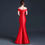 Thumbnail: 11380 Sexy Off-the-Shoulder Evening Gown – Red Mermaid Tail Dress for Banquet,