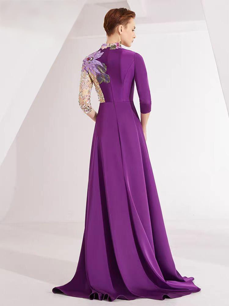 Thumbnail: 11441 Creative Fox Evening Dress - Women's Luxury Niche High-End Banquet Host Go